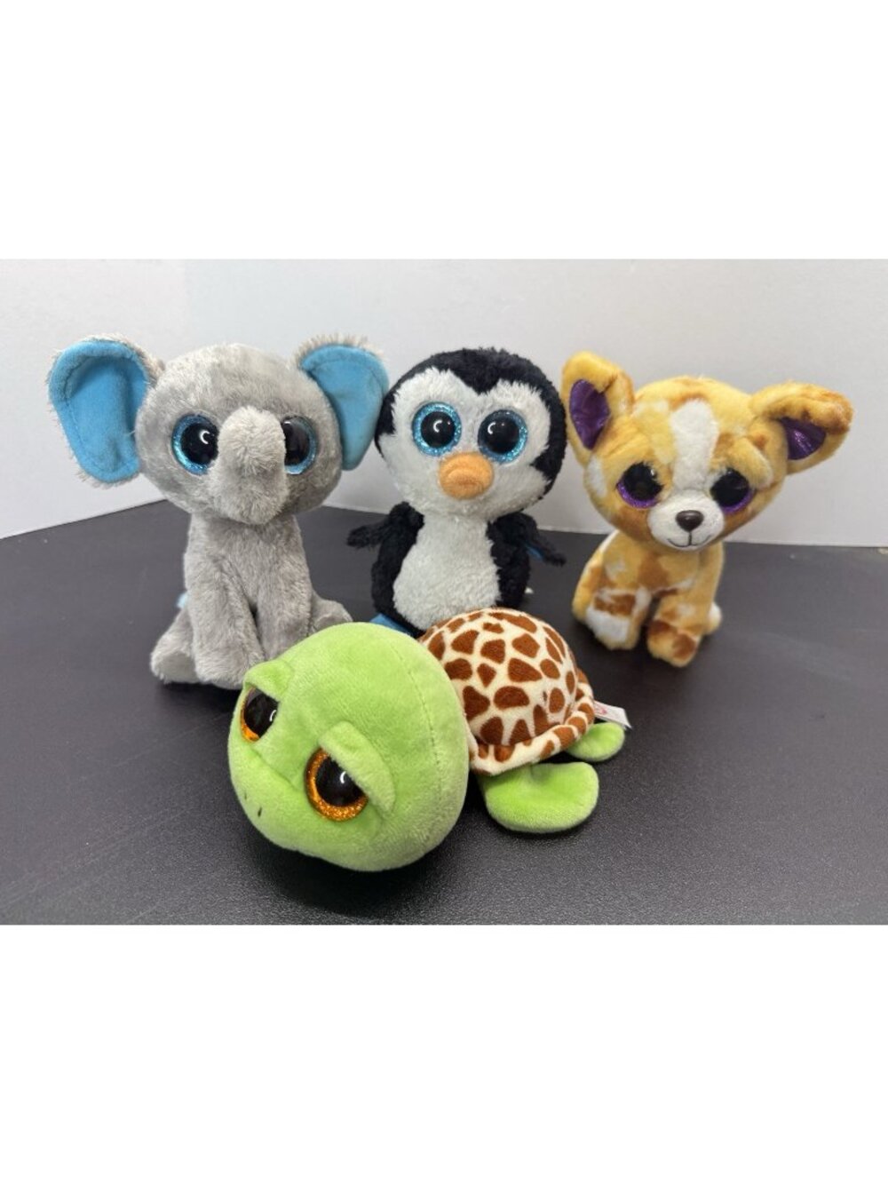 Ty Beanie Boo Lot of 4 Animal Bundle 6" Plush Stuffed Animal Turtle Elephant Dog